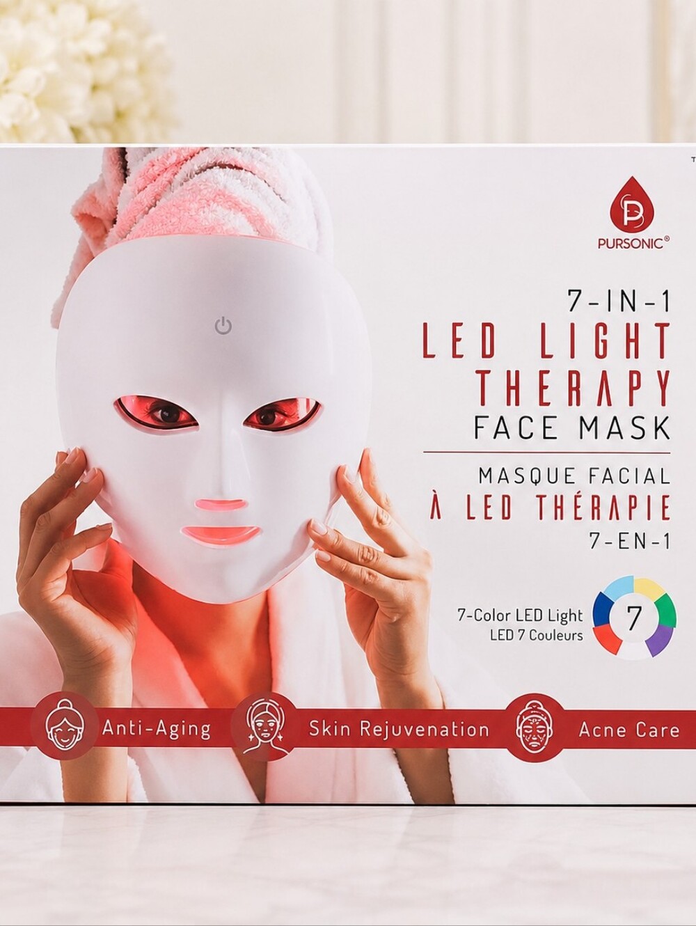 NEW Pursonic 7-in-1 LED Light Therapy Face Mask | Anti-Aging & Skin Rejuvenation